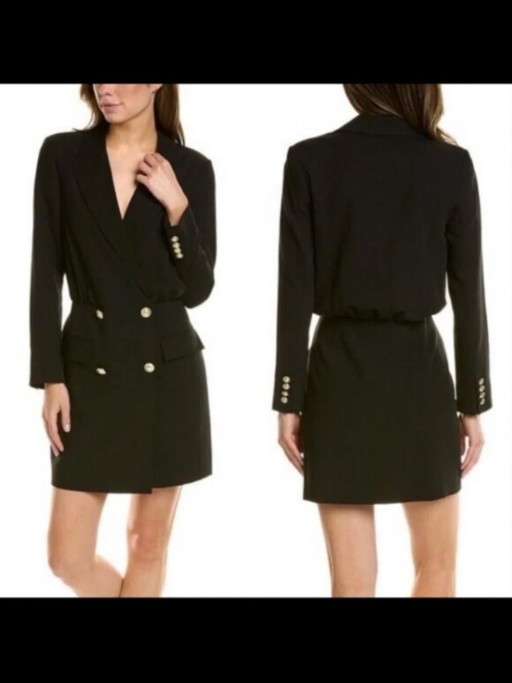 NWOT Derek Lam 10 Crosby Chiara Mini Blazer Dress Black Size 8